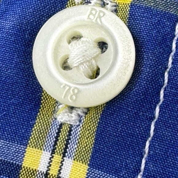 Banana Republic Soft Wash Shirt Men XXL Tall Plaid LS Button Up Blue Plaid - Picture 6 of 12